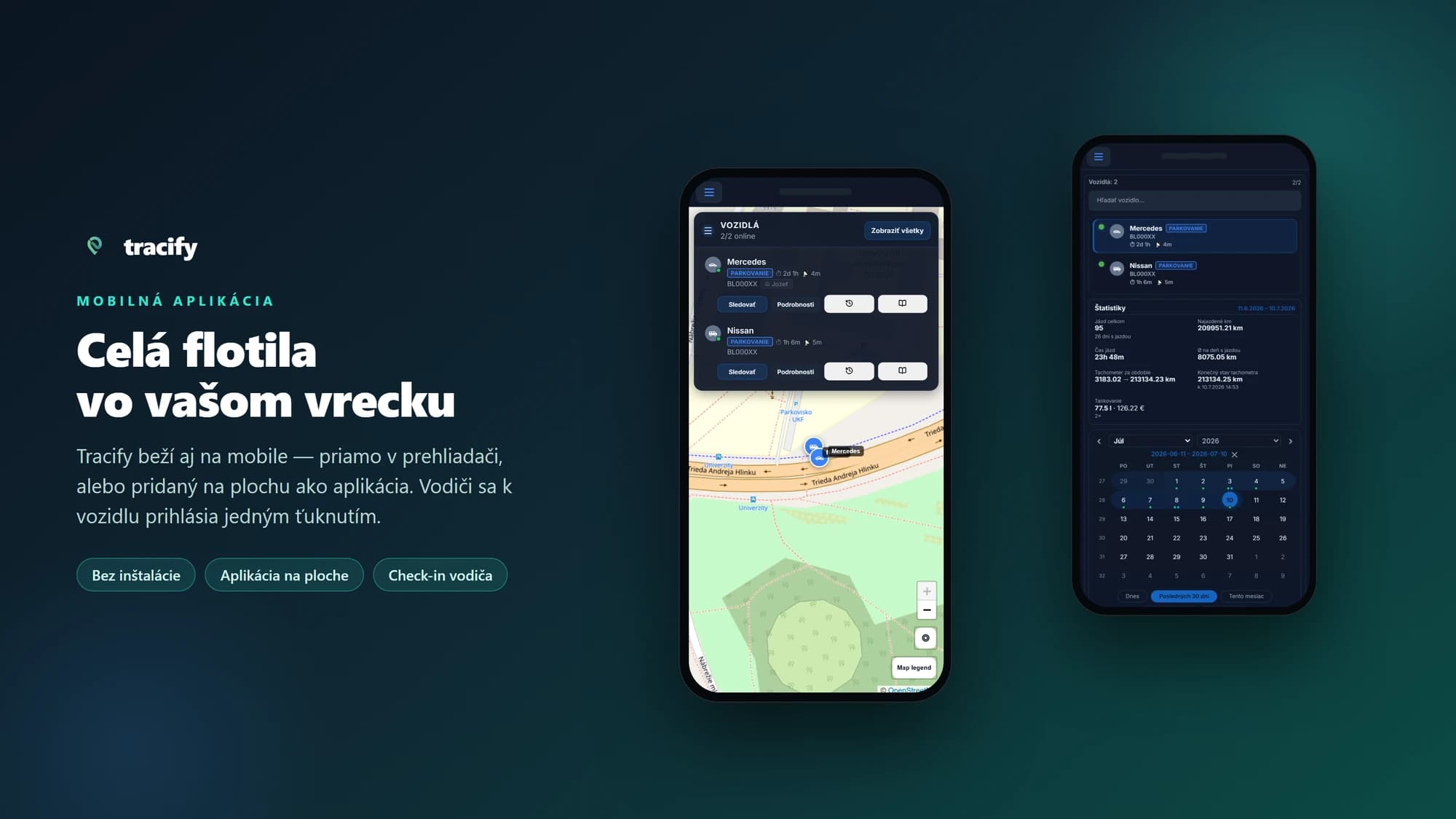 Mobilná aplikácia s celou flotilou vo vašom vrecku